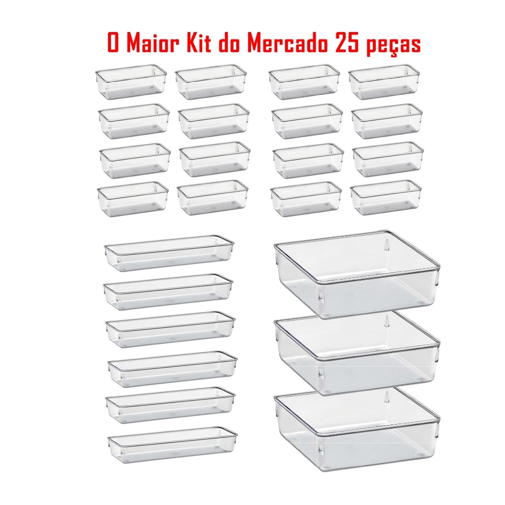 Kit 25, 14 e 7 Organizador Multiuso